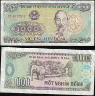 Vietnam 1988 Billet De Banque Banknote Bill 1000 Dong Ho Chi Minh Eléphant Transport Du Bois SU - Vietnam