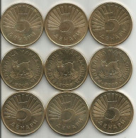 Macedonia 5 Denara  2008. High Grade X 9 Pcs - Nordmazedonien