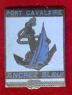 @@ PORT CAVALAIRE Voilier Ancre Marine Ancrez Bleu Var PACA EGF (signé Coinderoux) (2.7x2.1) @@vi83 - Barcos