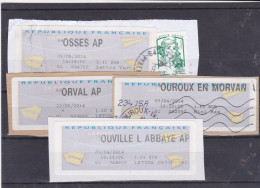 LOT 4 ATM  OSSES AP   ORVAL AP   OUROUX EN MORVAN AP   OUVILLE L ABBAYE AP - 2000 Type « Avions En Papier »
