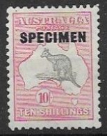 Australia Mlh * Specimen CA Watermark Low Hinge Trace Only 1932 (stamp 850 Euros) - Ungebraucht