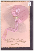 SAINTE CATHERINE - BONNET EN VERITABLE TISSU EN APPLIQUE - B ( COINS AMINCIS ) - Sainte-Catherine