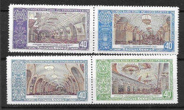 1952 Soviet Union Two Pairs Complete Set Moscow Metro Train Stations - Unused Stamps