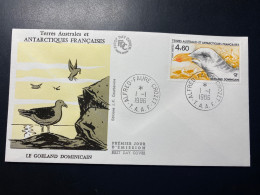 Enveloppe 1er Jour "Oiseaux - Goëland Domicain" - 01/01/1986 - PA92 - TAAF - Crozet - Animaux - Faune - FDC