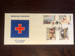 RWANDA  FDC COVER 1988 YEAR RED CROSS HEALTH MEDICINE STAMPS - 1980-1989