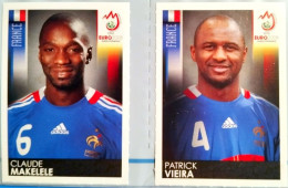 2 VIGNETTES PANINI " EURO 2008 " MAKELELE & VIEIRA (FRANCE) NEUVES - French Edition