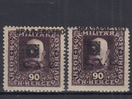 ⁕ Yugoslavia - Bosnia 1919 ⁕ Kingdom Of S.H.S. Shifted Overprint ERROR On Franz Joseph Mi.45 A ⁕ 2v MNH/MH - Scan - Bosnien-Herzegowina