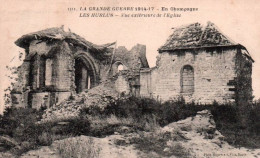 CPA - Guerre 14/18 - LES HURLUS - Vue Extérieure De L'église ...Edition Baudinière - Souain-Perthes-lès-Hurlus