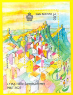 SAN MARINO 2023 60° Anniversario Della Cassa Edile Sammarinese - New Minisheet - Ungebraucht