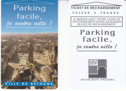 Lot De 2 Cartes De Stationnement De BETHUNES Avec Sa Recharge Magnétique - Parkkarten