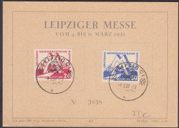 Leipzig - DDR Mi.282-83 Leipziger Messe 1951 Auf Ersttags-Karte Mi. 100 € - Altri & Non Classificati