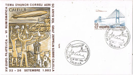 54385. Carta CALELLA (Barcelona) 1982. 50 Aniversario Vuelo Graff Zeppelin. Faro Calella - Covers & Documents