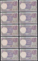 Indien - India - 10 Pieces A'1 RUPEE Pick 96Ab 1985 No Letter - UNC (1) Sign. 44 - Otros – Asia