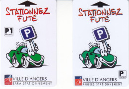 Lot De 2 Cartes De Stationnement Magnétique De ANGERS - Scontrini Di Parcheggio