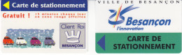 Lot De 2 Cartes De Stationnement Magnétique De BESANCON - PIAF Parking Cards