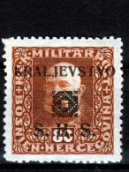 ⁕ Yugoslavia - Bosnia 1919 ⁕ Kingdom Of S.H.S. Shifted Overprint ERROR On Franz Joseph Mi.44 A ⁕ 1v MH - Scan - Bosnien-Herzegowina