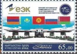 KYRGYZSTAN, 2022, MNH, UN, EURASIAN ECONOMIC COMMISSION, FLAGS, 1v - Other & Unclassified