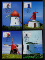 Mc1111 AZORES Windmills Moullins Bread Agriculture Portugal Set 4x - Mulini