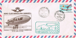 54388. Carta SABADELL (Barcelona) 1982. Good Year Dirigible EUROPA. Primer Vuelo ZEPPELIN Sobre Sabadell - Briefe U. Dokumente