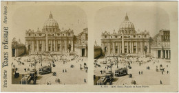 ITALIE - ITALIA - LAZIO - ROMA : Façade De Saint-Pierre - Carte Stéréo Fotografica - San Pietro