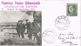 54389. Carta FIGUERAS (Gerona) 1975. Homenaje Muerte De FRANCO, Caudillo, Visita A Castillo San Ferran - Covers & Documents