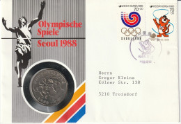 Zuid Korea 1985, Numis Letter Unused, Coins, Olympic Games - Corée Du Sud