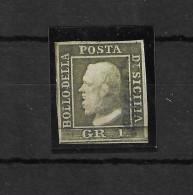 1859 - SICILIA - 1 GRANA - N.2 TIMBRATO - TERZA TAVOLA - FIRMATO A.DIENA - - Sicily