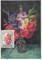 Carte Maximum Hongry Hungary Fleur Flower Glaïeul Laguiole 1727 - Cartoline Maximum