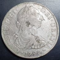 Mexico Spanish Colonial 8 Reales Carol Carolus IIII 1790 Mo FM Mexico City Mint - Mexico