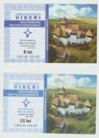 ROMANIA -VISCRI - FORTIFIED CHURCH (XIII Century )- Kirchenburg Deutschweisskirch - L'Eglise Fortifiee -Entry Ticket X2 - Tickets D'entrée