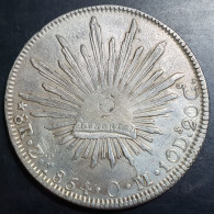 Mexico First Republic 8 Reales 1854 Zs OM Zacatecas Mint Repaired - México