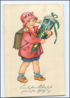 V3896/ Einschulung Schulkind Mit Schultüte Litho AK 1931 - Children's School Start