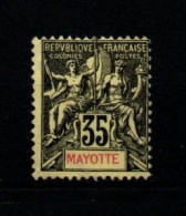 MAYOTTE 1892/99  .   N° 18 . Neuf (*) Sans Gomme . - Neufs