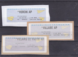 LOT 3 ATM  VERON AP   VILLABE AP   VILLARS LE PAUTE AP - 2000 « Avions En Papier »