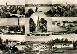 73561452 Kehl Rhein Stadtpanorama Marktplatz Friedenskirche Europabruecke Jugend - Kehl