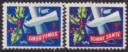 Canada 1949  Christmas Seal Set MNH** - Vignette Locali E Private