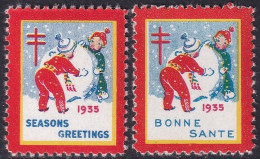 Canada 1935  Christmas Seal Set MNH** - Viñetas Locales Y Privadas