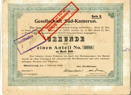 Gesellschaft Süd-Kamerun; Ein Antheil - Bank & Versicherung