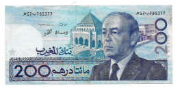 (Billets). Maroc. Morocco. 200 Dirhams 1407 1987 (1). N°57 785377. P 66a. Sign. - Marruecos