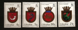 Gibraltar 1985 N° 501 / 4 ** Armoiries, Bateaux, Royal Navy, Blason, Duncan, Fury, Fire Drake, Malaya, Dragon, Lion, Cor - Gibraltar