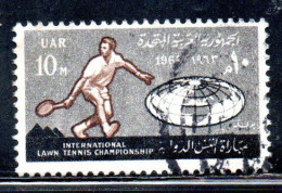 UAR EGYPT EGITTO 1963 INTERNATIONAL LAWN TENNIS CHAMPIONSHIPS CAIRO 10m USED USATO OBLITERE' - Gebruikt