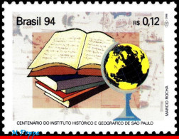 Ref. BR-2520 BRAZIL 1994 - GEOGRAPHIC & HISTORYINSTITUTE, GLOBE, MAPS, MI# 2626, MNH, BOOKS 1V Sc# 2520 - Unused Stamps