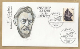 DE.- ERSTTAGSBRIEF. SKULPTUREN DES 20ten JAHR HUNDERTS. ERNST BARLACH. ERSTAUSGABETAG 12.11.1981. BERLIN 12. FDC. - 1981-1990