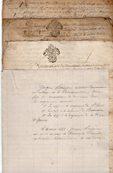 VP23.050 - Cachet Généralité De POITIERS - 5 Actes De 1755 / 73 / 78 - M. Jacques SENEGON à La Bressonnière ( ARDIN ) - Manuscrits