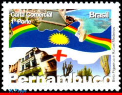 Ref. BR-3070-DP BRAZIL 2009 - PERNAMBUCO, FLAGS,DEPERSONALIZED MNH, CITIES 1V Sc# 3070 - Personalized Stamps