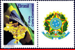 Ref. BR-3080N-1 BRAZIL 2009 - IPE WOOD VE, MAPS, FLAGS,COAT OF ARMS, PERSONALIZED MNH, COATS OF ARMS 1V Sc# 3080N - Timbres