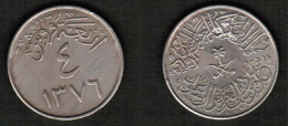 SAUDI ARABIA    4 GHIRSH 1956 (1376) (KM # 42) #7757 - Saudi Arabia
