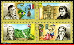 Ref. BR-V2016-04 BRAZIL 2016 - WITH FRANCE, ARTISTICMISSION ARRIVAL, ART, SHIPS, SET MNH, RELATIONSHIP 4V - Ongebruikt