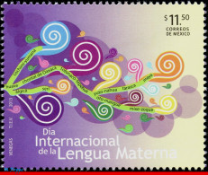 Ref. MX-2814 MEXICO 2013 - INTL. DAY OF MOTHERLANGUAGE, ART, MNH, LANGUAGES 1V Sc# 2814 - México