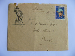 1917 Lettre Schweiz Soldatenmarken JNF Régiment 22 1914 1917  Feldpost Suisse Adressée à Bâle - Etichette